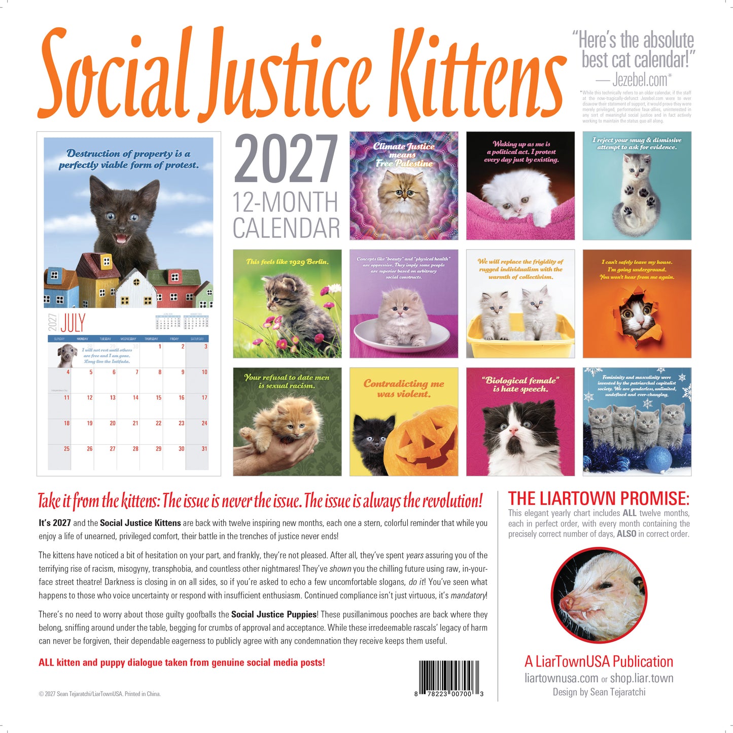 2027 Social Justice Kittens Calendar